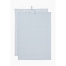 Lot de 2 torchons , 50x70cm, 100% coton bio - Bleu clair - Unique - Monoprix