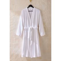 Peignoir taille m-l-xl coton bio - Blanc - XL - Monoprix