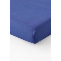 Drap housse rayures, 160x200cm, 52% coton bio et 48% lin organique, euroflax - Bleu foncé - 160x200 cm - Monoprix