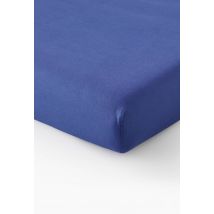 Drap housse uni, coton bio - Bleu foncé - 160x200 cm - Monoprix