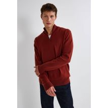 Pull col camionneur en mélange laine et cachemire - Brun - S - Homme - Monoprix