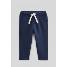 Bout'chou - Jogging uni en molleton en coton bio gots - Bleu foncé - 6 mois - Bébé