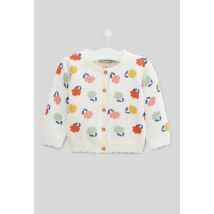 Bout'chou - Cardigan tricot imprimé en coton - Rose - 6 mois - Bébé