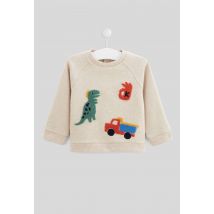 Bout'chou - Sweat brodé en coton bio gots - Beige - 12 mois - Bébé