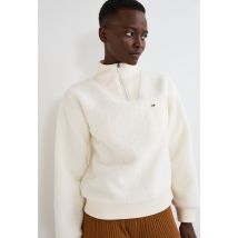 Sweat en sherpa col montant - Beige Ecru - L - Femme - Monoprix
