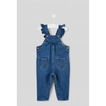 Bout'chou - Salopette longue unie en denim - Bleu - 9 mois - Bébé