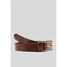 Ceinture 2 cm en cuir vernis - Beige - 85 - Femme - Monoprix Premium
