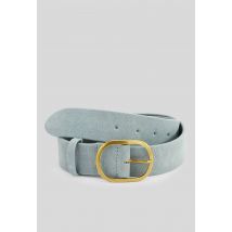 Ceinture 4 cm en cuir - Bleu clair - 105 - Femme - Monoprix Premium