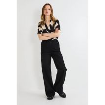 Jean large à pont - Noir - 36 - Femme - Monoprix