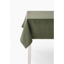 Monoprix Maison - Nappe en lin lavé - Vert foncé - 170x170 cm