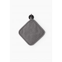 Monoprix Maison - Manique fine rayure tt noir, 20x20cm, coton - Noir - Unique