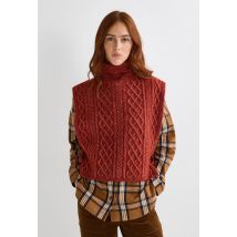 Col roulé plastron sans manches - Orange foncé - Unique - Femme - Monoprix