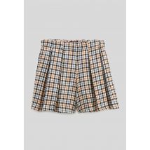 Short plissé à carreaux - Beige clair - 4 ans - Enfant Fille - Monoprix