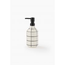 Distributeur de savon, en céramique à carreaux 18,7x7,5x7,5cm - Noir - Unique - Monoprix