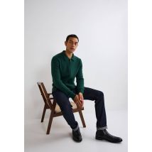 Gilet zippé col polo en cachemire - Vert foncé - S - Homme - Monoprix Premium