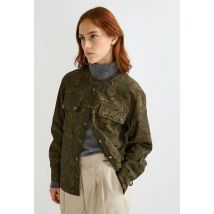Blouse manches longues imprimée - Vert foncé - S - Femme - Monoprix