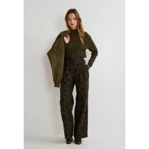 Pantalon large à pinces - Noir - 34 - Femme - Monoprix
