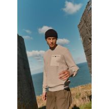Pull col rond en maille fantaisie - Beige clair - S - Homme - Monoprix
