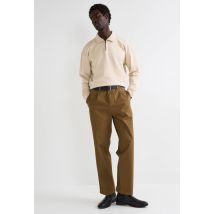 Pantalon à pince en coton - Beige foncé - 38 - Homme - Monoprix