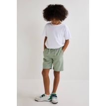 Bermuda élastiqué contenant du coton bio - Vert clair - 14 ans - Enfant Garçon - Monoprix