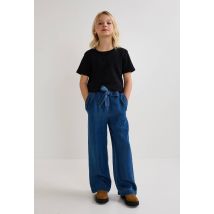 Pantalon large ceinturé - Bleu foncé - 3 ans - Enfant Fille - Monoprix