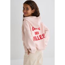 Sweat à capuche imprimé - Rose clair - 6 ans - Enfant - Monoprix