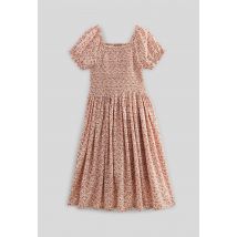 Robes manches courtes en viscose imprimée - Beige clair - 8 ans - Enfant Fille - Monoprix