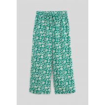 Pantalon fluide imprimé - Vert foncé - 10 ans - Enfant Fille - Monoprix