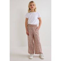 Pantalon fluide imprimé en viscose - Beige clair - 10 ans - Enfant Fille - Monoprix