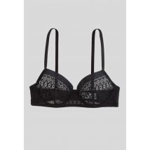 Soutien-gorge corbeille balconnet alice en dentelle - Noir - 90D - Femme - Monoprix