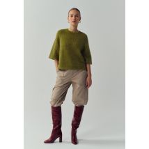 Pantalon cargo en coton - Beige - 42 - Femme - Monoprix