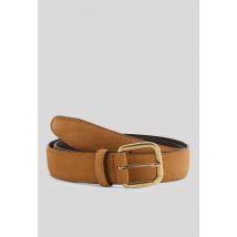 Ceinture en cuir suédé - Beige - 90 - Homme - Monoprix