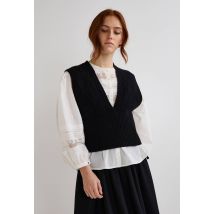Pull sans manches en laine - Noir - XL - Femme - Monoprix