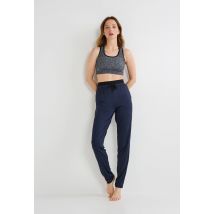 Sport - Pantalon droit de sport resserré à la taille - Bleu foncé - M - Femme