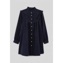 Robe manches longues en velours côtelé - Bleu foncé - 14 ans - Enfant Fille - Monoprix
