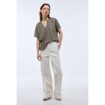 T-shirt manches courtes imprimé - Beige clair - XS - Femme - Monoprix Premium