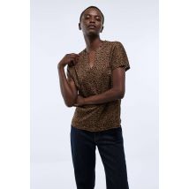 T-shirt manches courtes imprimé - Beige - XS - Femme - Monoprix Premium