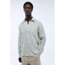 Chemise manches longues chambray en lin - Vert clair - L - Homme - Monoprix Premium