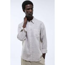 Chemise manches longues chambray en lin - Beige clair - M - Homme - Monoprix Premium