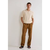 Pantalon élastiqué en lin - Beige - 48 - Homme - Monoprix Premium