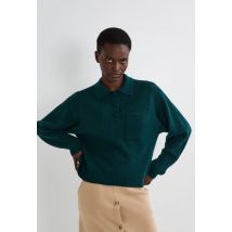 Polo à côtes en cachemire, certifié oekotex - Vert - S - Femme - Monoprix Createurs