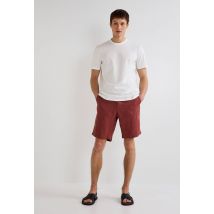 Bermuda boutonné en lin - Brun - 48 - Homme - Monoprix Premium