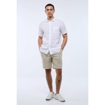 Bermuda élastiqué en lin - Beige clair - 42 - Homme - Monoprix Premium
