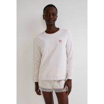 Sweat en molleton col rond - Beige Ecru - XL - Femme - Monoprix