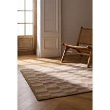 Tapis, 120x180cm, jute et laine - Beige clair - 120x180 cm - Monoprix