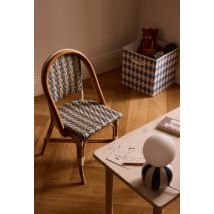 Chaise enfant style bistrot, 36xp33xh63 cm, en rotin et plastique - Bleu clair - Unique - Monoprix