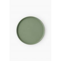 Assiette plate rebord finition brillante, 25cm - Vert - Unique - Monoprix