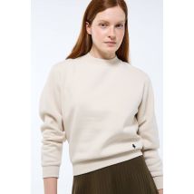 Sweat à manches longues avec détail brodé - Beige clair - L - Femme - Monoprix