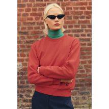 Sweat à manches longues avec détail brodé - Rouge - M - Femme - Monoprix