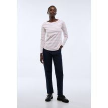 T-shirt manches longues rayé en coton bio - Rose - S - Femme - Monoprix